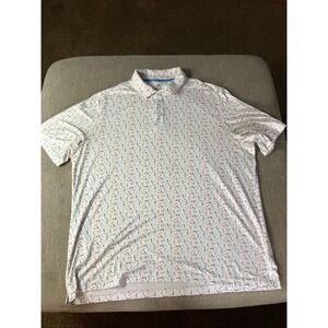 Men's Extra Large Johnston Murphy Polo Shirt All Over Print Golf Performance XC4